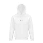 Unisex hooded sweatshirt made from eco-materials, 280 g/m2 white colour ninth view