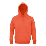 Unisex hooded sweatshirt made from eco-materials, 280 g/m2 orange colour third view