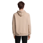 Unisex hooded sweatshirt made from eco-materials, 280 g/m2 beige colour third photographic view