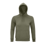 Unisex hooded sweatshirt made from eco-materials, 280 g/m2 khaki colour ninth view