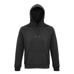 Unisex hooded sweatshirt made from eco-materials, 280 g/m2 graphite colour sixth view