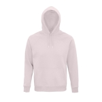 Unisex hooded sweatshirt made from eco-materials, 280 g/m2 pastel pink colour