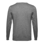 V-neck sweater partly made of cotton, 220 g/m2, THC Milan marbled grey colour second view