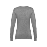 Women's V-neck cotton sweater, 220 g/m2, THC Milan marbled grey colour second view