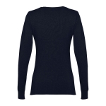 Women's V-neck cotton sweater, 220 g/m2, THC Milan navy-blue colour second view