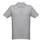 Cotton polo shirt in many colours, 240 g/m2, THC Monaco marbled grey colour