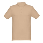 Cotton polo shirt in many colours, 240 g/m2, THC Monaco light brown colour