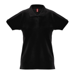 Women's cotton polo shirt, 240 g/m2, THC Monaco black colour first view