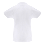 Women's cotton polo shirt, 240 g/m2, THC Monaco white colour second view