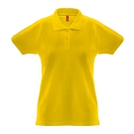 Women's cotton polo shirt, 240 g/m2, THC Monaco yellow colour first view