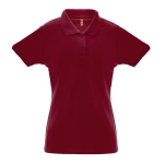 Women's cotton and polyester polo shirt, 200 g/m2 burgundy colour first view