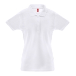 Women's cotton and polyester polo shirt, 200 g/m2 white colour first view