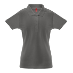 Women's cotton and polyester polo shirt, 200 g/m2 dark grey colour first view