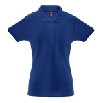 Women's cotton and polyester polo shirt, 200 g/m2 royal blue colour first view