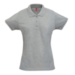 Women's cotton and polyester polo shirt, 200 g/m2 marbled grey colour first view