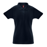 Women's cotton and polyester polo shirt, 200 g/m2 navy-blue colour first view