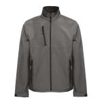 Waterproof polyester and elastane jacket, 280 g/m2 dark grey colour first view