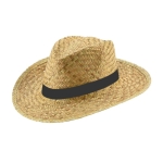 Straw hat made of natural straw for the summer black colour