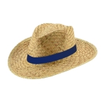 Straw hat made of natural straw for the summer navy-blue colour