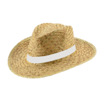 Straw hat with sublimated band in full colour white colour