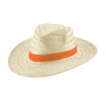 Beachtime straw hat with ribbon orange colour