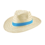 Beachtime straw hat with ribbon light blue colour