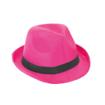 PP hat in assorted colours with included band fuchsia colour