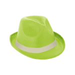 PP hat in assorted colours with included band light-green colour