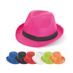 PP hat in assorted colours with included band various colours