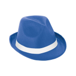 Plastic hat in various colours with included band royal blue colour