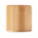 Vanilla-scented candle in a bamboo holder for health salons wood colour third view