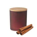 Candle in coloured glass with a bamboo lid, various scents burgundy colour seventh view