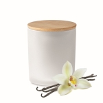 Candle in coloured glass with a bamboo lid, various scents white colour seventh view