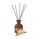 Room diffuser, 8 sticks & oil, Eucalyptus-like fragrance, 100ml brown colour view with print area