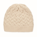 Knitted hat made of RPET in black or white beige colour second view