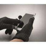 Touchscreen gloves, RPET black colour third photographic view