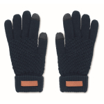 Touchscreen gloves, RPET navy-blue colour