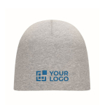 Unisex winter cotton beanie, 190 g/m2 blue colour view with print area