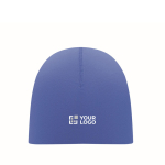 Unisex winter cotton beanie, 190 g/m2 royal blue colour view with print area