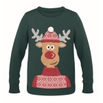 Christmas jumpers in 3 fun designs, green colour