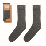 Cotton rich socks with a label dark grey colour view with print area