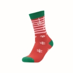 Christmas socks with label red colour