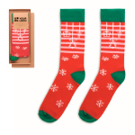 Christmas socks with label red colour view with print area