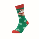 Christmas socks with label green colour