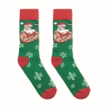 Christmas socks with label green colour second view