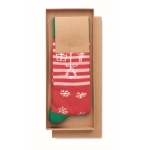 Christmas socks in a gift box red colour third view