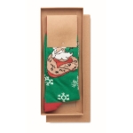 Christmas socks in a gift box green colour third view