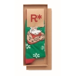 Christmas socks in a gift box green colour third main view