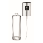 Oil sprayer with glass body and stainless steel lid transparent colour fourth view