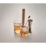 7-piece stainless steel cocktail set, glasses, stirrers & more silver colour third photographic view